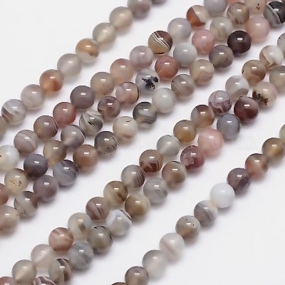 Ronde 6 - Agate naturelle du Botswana  (10 pces)